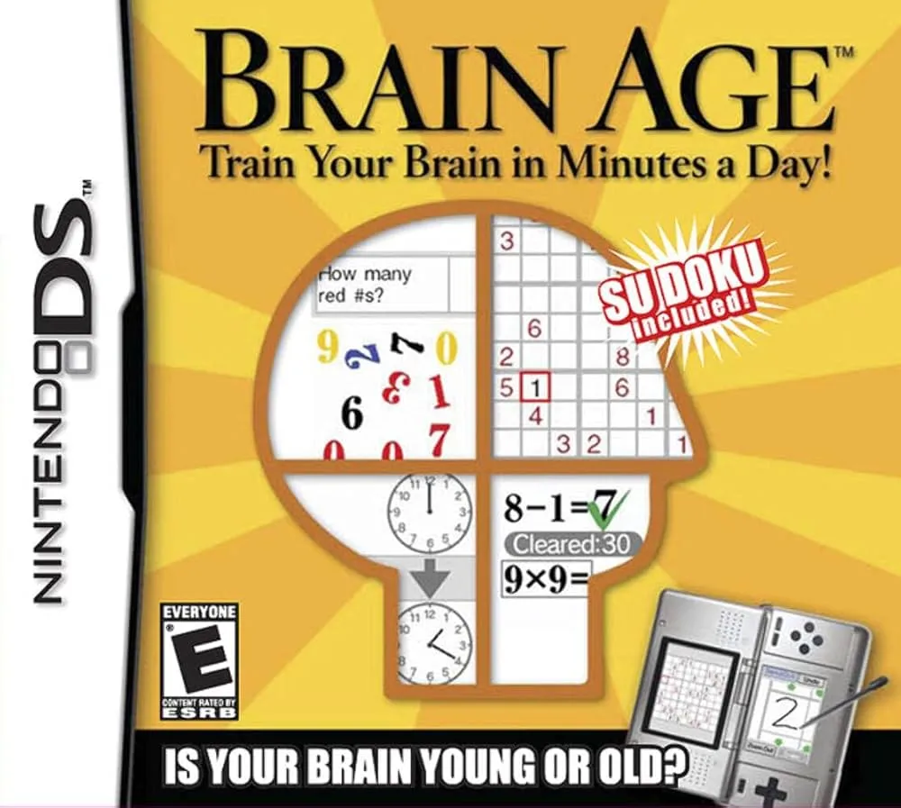 Brain Age DS gameplay showing Dr. Kawashima