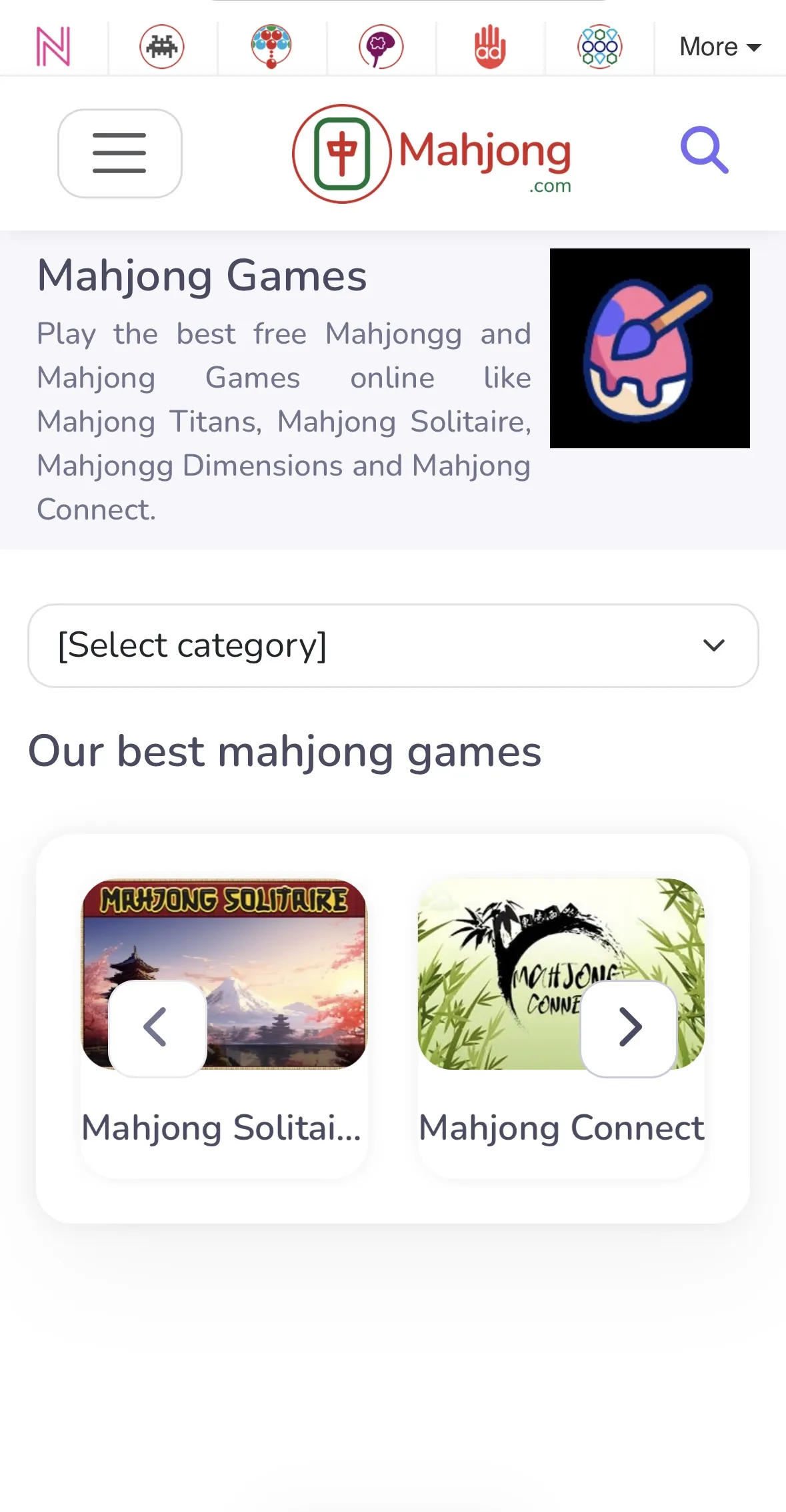 Browser-based mahjong solitaire interface