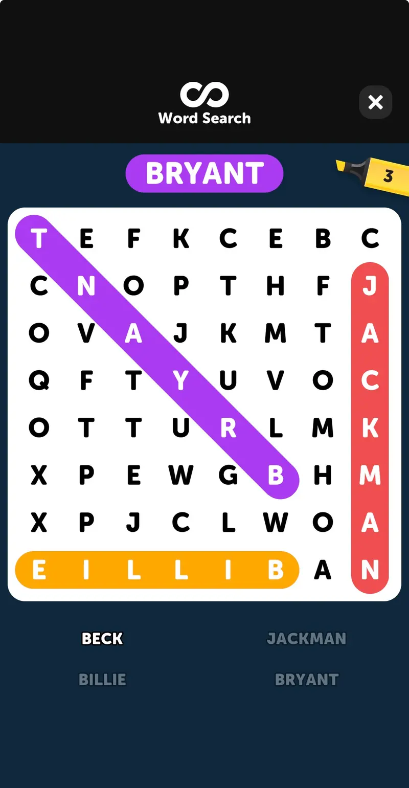 Infinite Word Search