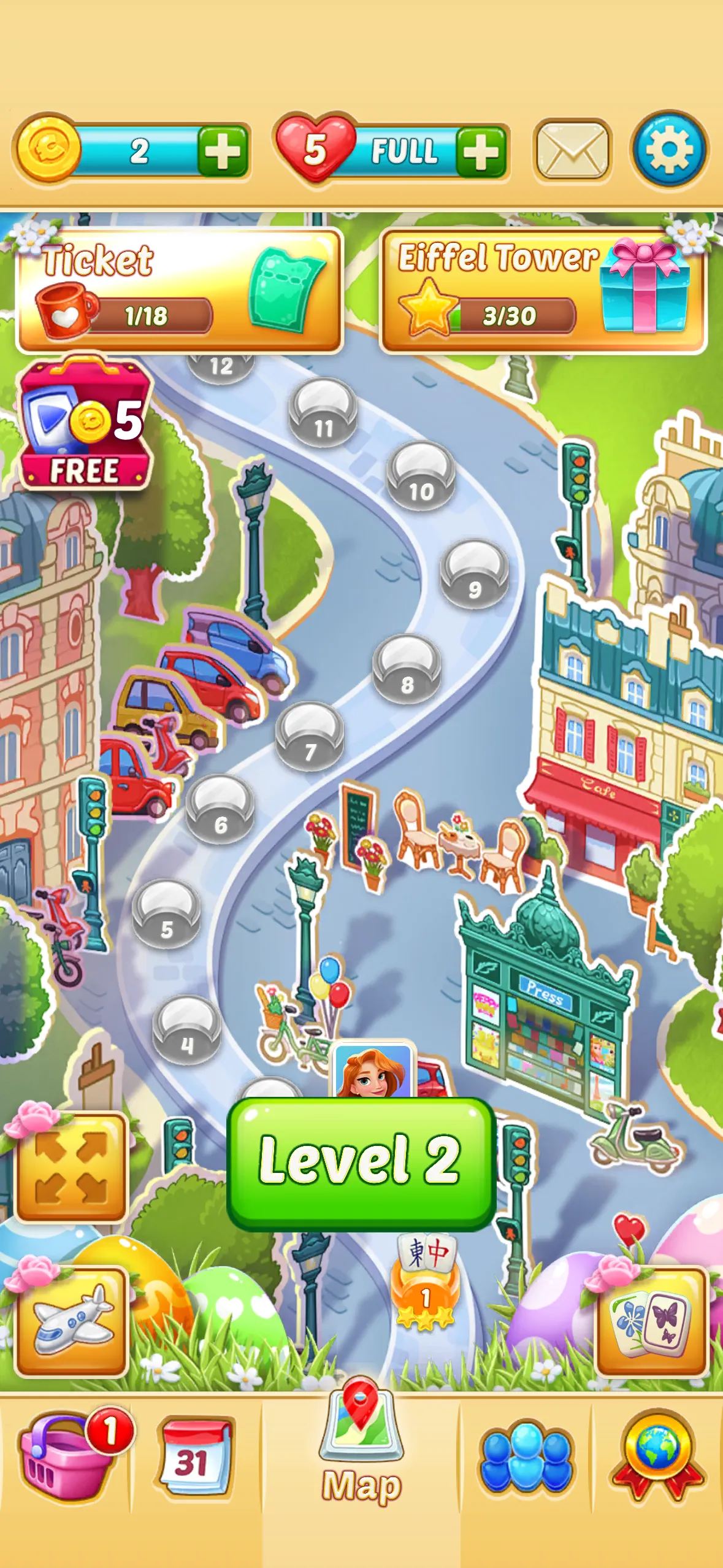 Mahjong City Tours themed level