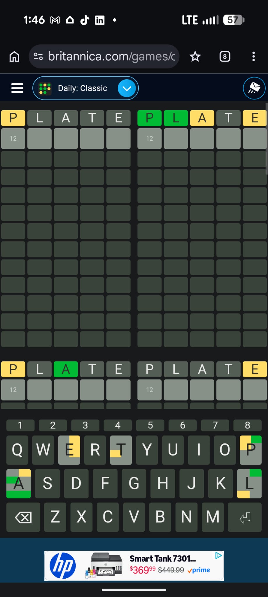 Octordle eight-grid layout