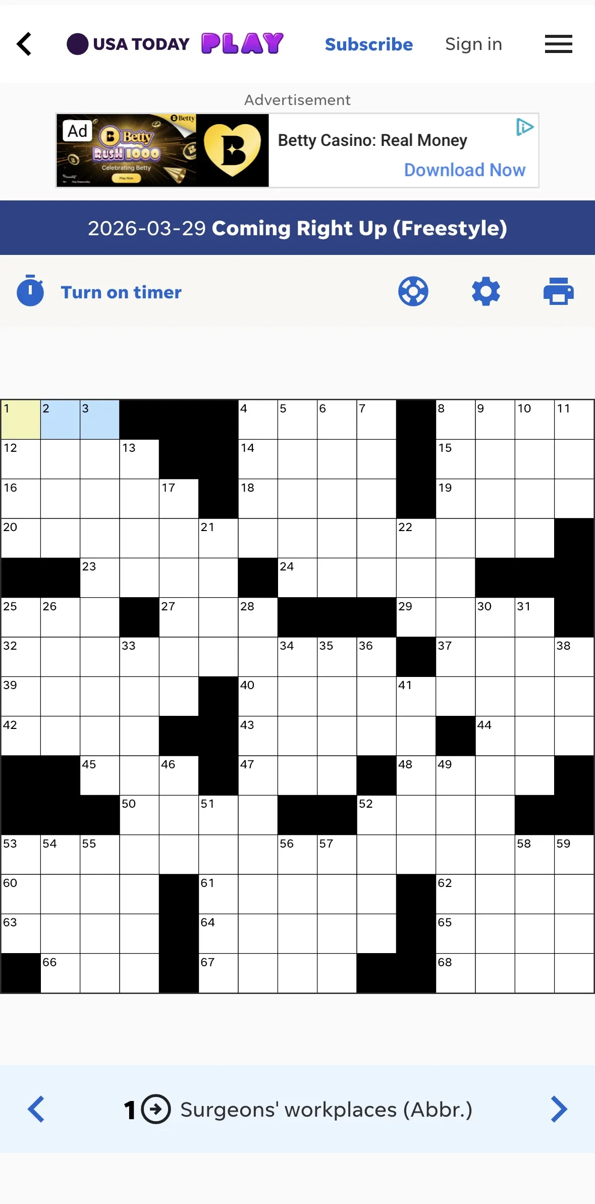 USA Today Crossword